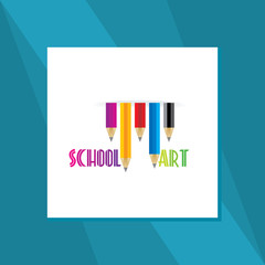 colorful pencil with education concept vector 