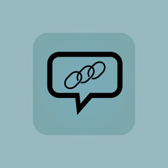 Pale blue chain message icon