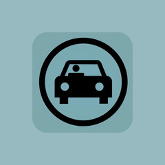Pale blue car sign
