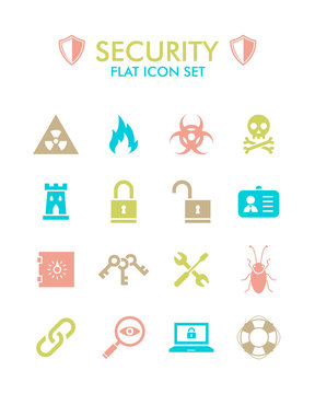 Vector Flat Icon Set - Security 