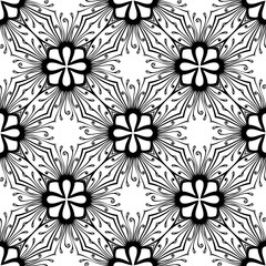 Vector Seamless Vintage Black and White Lace Pattern