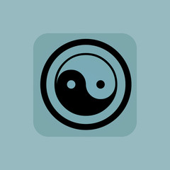 Pale blue ying yang sign