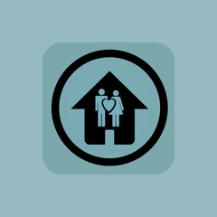 Pale blue family house sign