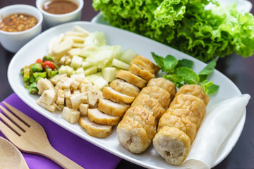 Nam Neung is Vietnamese Meatball Wraps, Vietnamese food