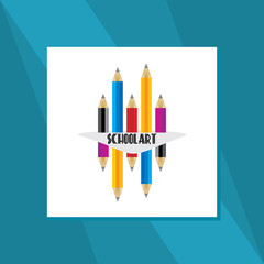 colorful pencil with education concept vector 