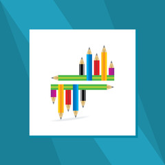creative pencil education concept vector 