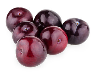 Plums isolated on white background