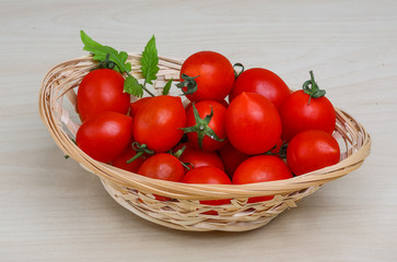 Cherry tomatoes in the basket