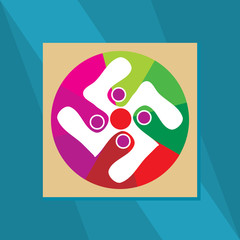 creative hindu religion mark swastika vector illustration 