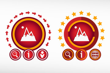 Mountain icon on creative background