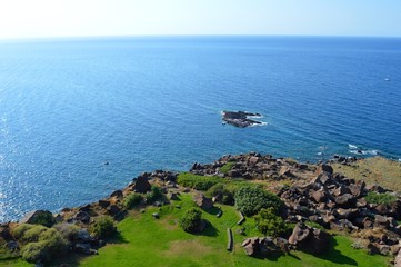 A small island near the green field