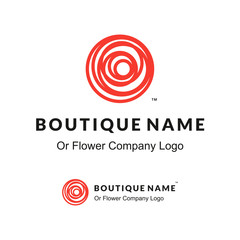 Beautiful Contour Red Logo with Rose Flower for Boutique or Beauty Salon or Flowers Company - 87724993