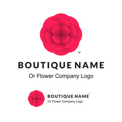 Beautiful Logo with Red Flower for Boutique or Beauty Salon or Flowers Company