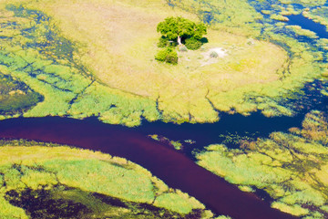 Obraz na płótnie Canvas Okavango Delta aerial view
