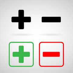 Obraz premium Plus, minus sign icons set great for any use. Vector EPS10.
