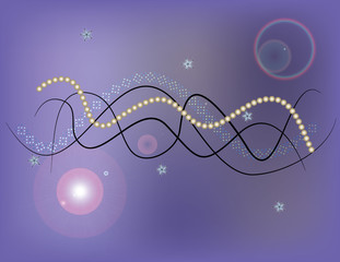 Linie i flara na granatowym tle © fragariavesca