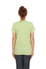 female with blank t-shirt (back side)