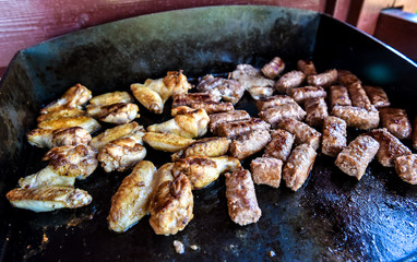 Barbecue grill on the propane gas grill.