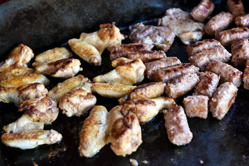 Barbecue grill on the propane gas grill.