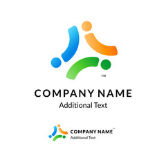 Beautiful Bright Colorful Abstract Logo United Team