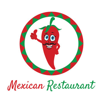 Mexican pepper cartoon character