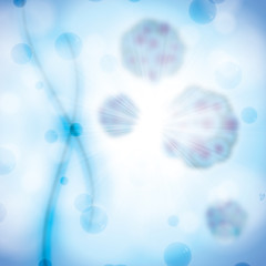 Abstract molecule blue purple background