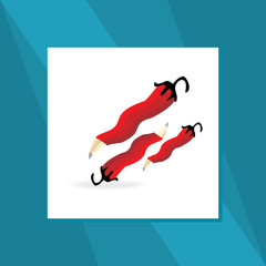 creative chili created like pencil vector illustration 