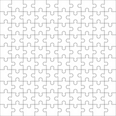 Jigsaw puzzle, one hundred blank shapes
