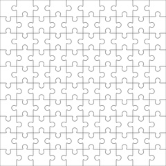 Jigsaw puzzle, one hundred blank shapes