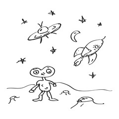 Simple doodle of a space alien