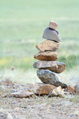 Stones drawn each other like a pyramid