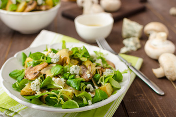 Fresh salad with vegetable and blue cheese