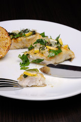 slice of baked fish pike perch