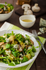 Fresh salad with vegetable and blue cheese