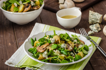 Fresh salad with vegetable and blue cheese
