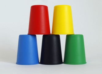 Eimer bunt cup farbig color colorful pot plastic