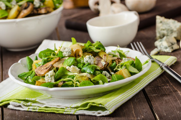 Fresh salad with vegetable and blue cheese