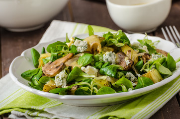 Fresh salad with vegetable and blue cheese
