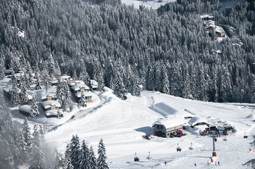Ski Resort of Madonna di Campiglio in the Morning, Italian Alps, Italy