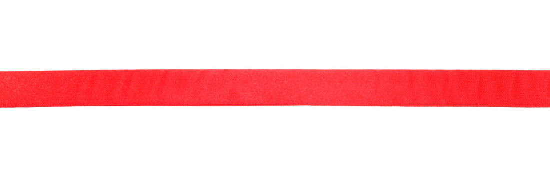 wide red satin ribbon isolated on white