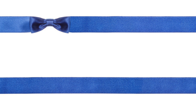 blue satin bows and ribbons isolated - set 17