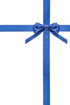 blue satin bows and ribbons isolated - set 5