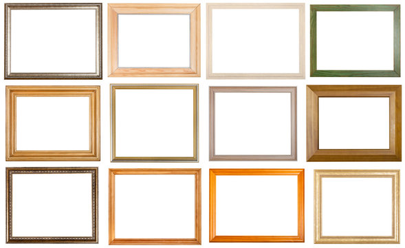 set of 12 pcs various wooden picture frames