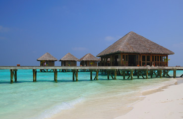Water villas in the ocean