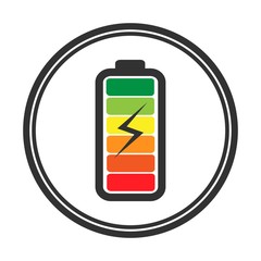 Battery icon. Battery charging icon. Battery charge level indica