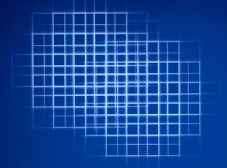 Abstract fractal blue checkered background