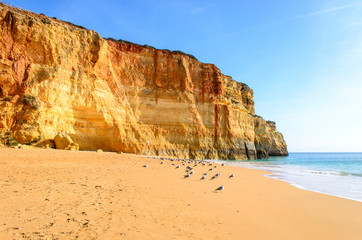 Fototapeta na wymiar A panorama of Benagil beach in Algarve region, Portugal, Europe