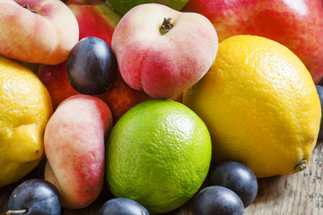 Summer fruit, still life, selective focus
