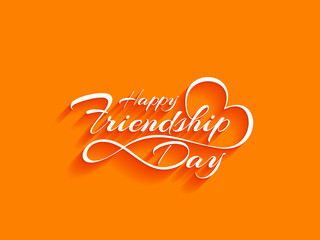 happy friendship day text design element on bright background.
