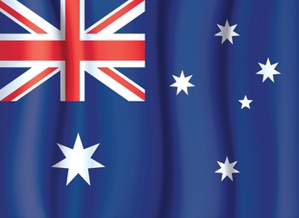 Australian flag, satin curtain wave flag vector